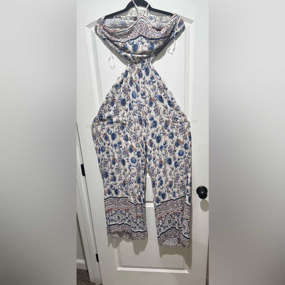 Dress Forum Blue and White Wide Leg Pants